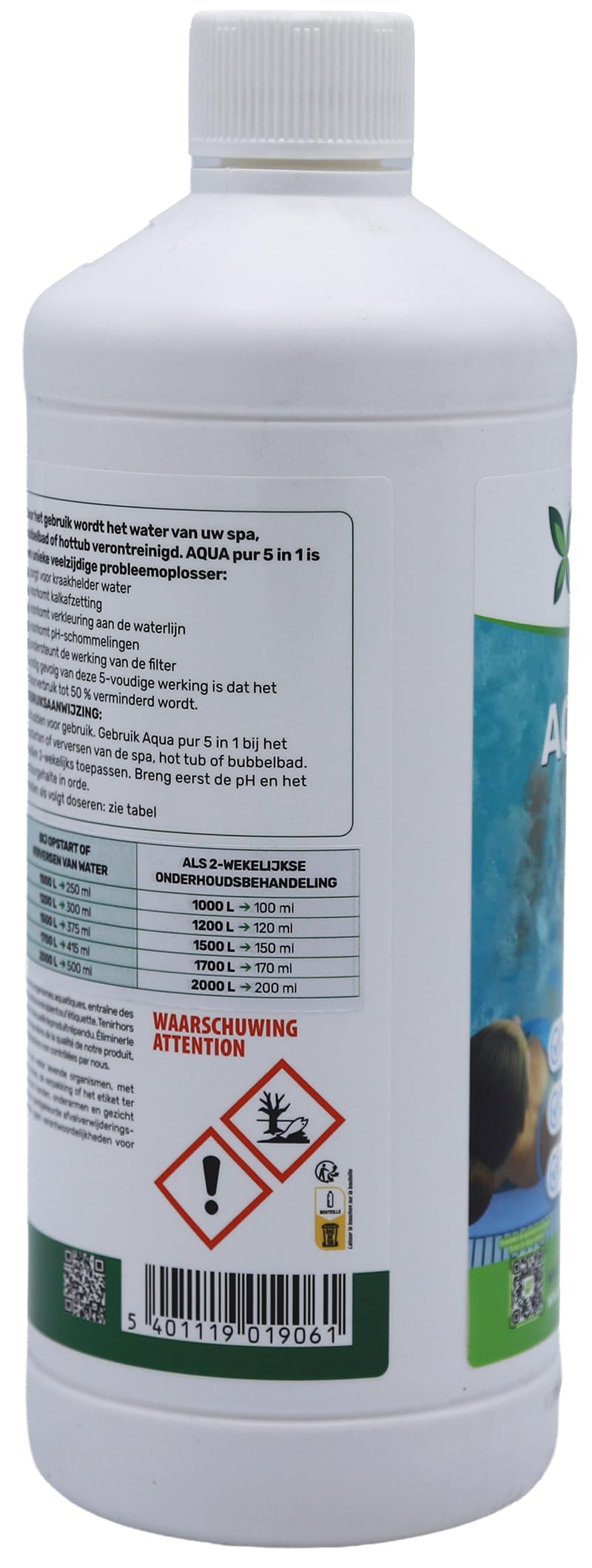 Aqua pur 5 en 1 2 x 1 L - Profitez d'un spa cristallin ! - Traitement complet de l'eau pour le spa - Assure une eau claire et soyeuse - Stabilise le pH