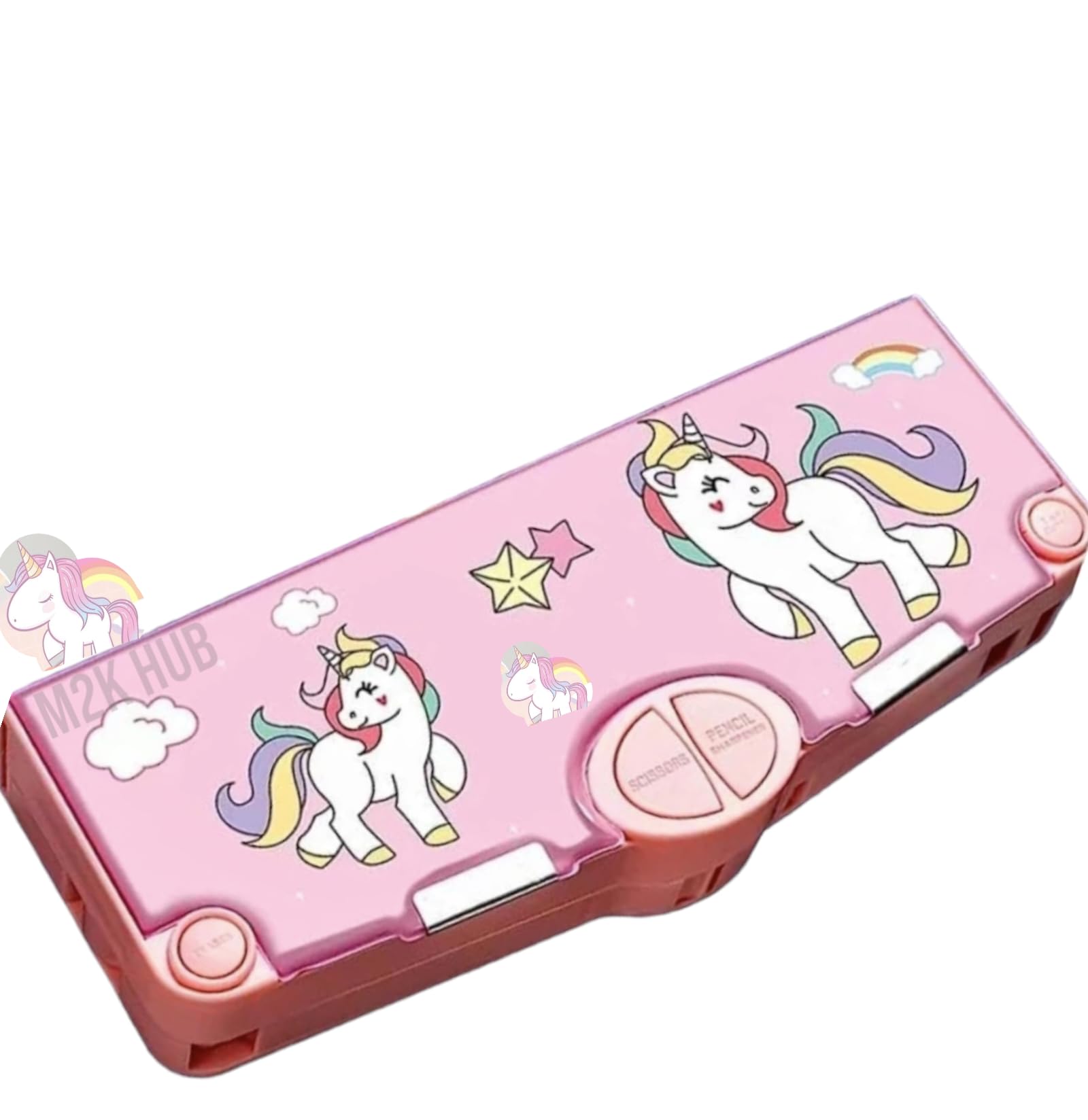 M2K HUB Polyester Multifunction Pencil Box With Buttons,Cartoon Pattern Pen Case For Kids,Stationary Set Boys With Compartments,Scissors & Pencil Sharpener (Unicorn Pencil Box, Multicolor) (B0CZF251ZZ) Amazon Price History, Amazon Price Tracker