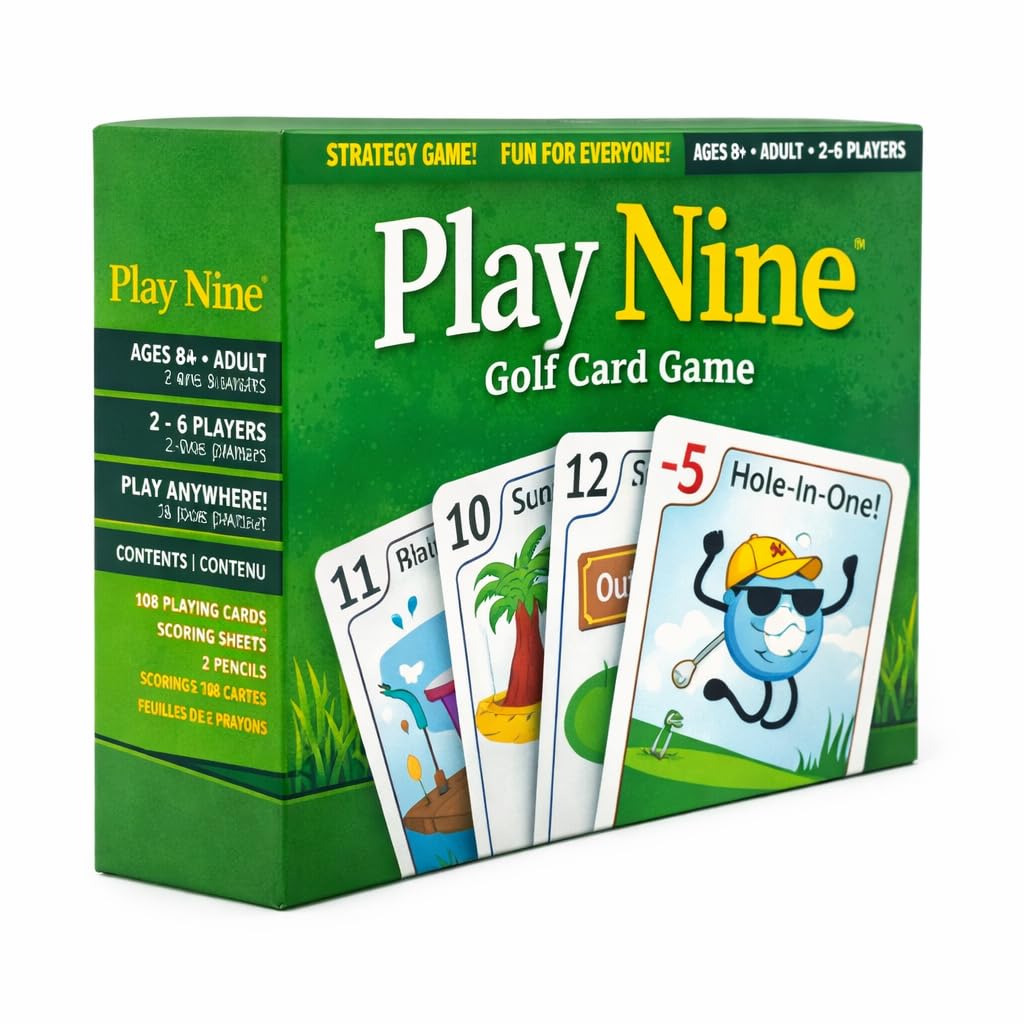 Play Nine Golf Card Game UK Edition β Fun Family Card Game for Adults & Kids, 2β6 Players, Ages 15+, Quick Easy to Learn Strategy Game, Perfect for Game Night, Travel & Party Entertainment