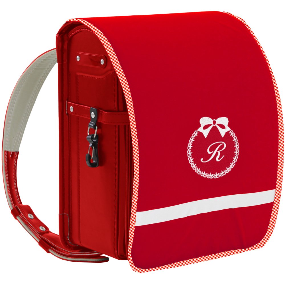 リボン散りばめタイプ　ランドセルカバーオーダー　確認用 Amazon | ランドセルカバー 女の子 【黒生地 リボン】イニシャル