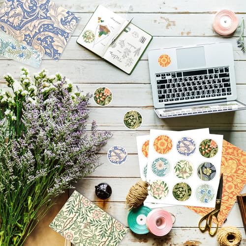 MORAINJAY 24 Grußkarten mit Umschlägen und Aufklebern, Blanko Karten Set 15x10cm, mit 6 Blumenmotiven, für Geburtstag, Einladung, Hochzeit, Dankeskarte, Baby Shower Anlässe