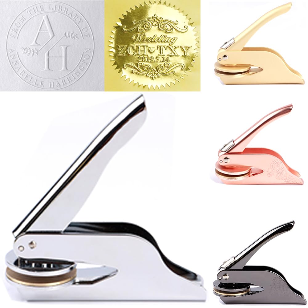 Book Embosser Personalised, Custom Embosser from The Library of Stamp Customised Stamp for Wedding Invitation, Notary Seal Labels