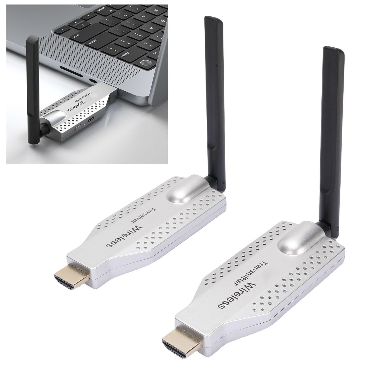 Fabater Bezprzewodowy Nadajnik i Odbiornik Wyświetlacza HD z Multimedialnym Przedłużaczem 1080P HD do Audytoriów, Transfer na Duże Odległości, Funkcja Plug and Play w Dużych Salach Konferencyjnych