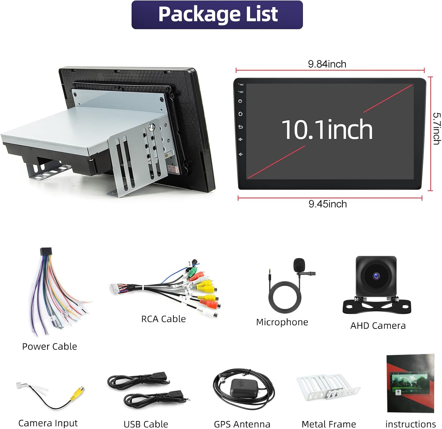 nhopeew single din android car stereo with apple carplay and android auto 10 1inch touchscreen radio with bluetoothahd backup cameramic wifigps na