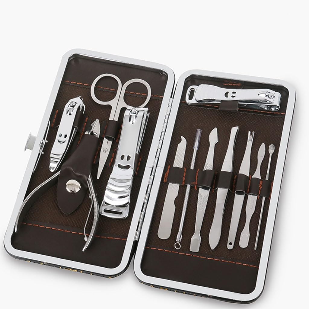 Juego de 12 Tijeras Grandes para uñas, Herramientas de manicura para el hogar, Ideales para Viajes y como Kit portátil de Belleza.