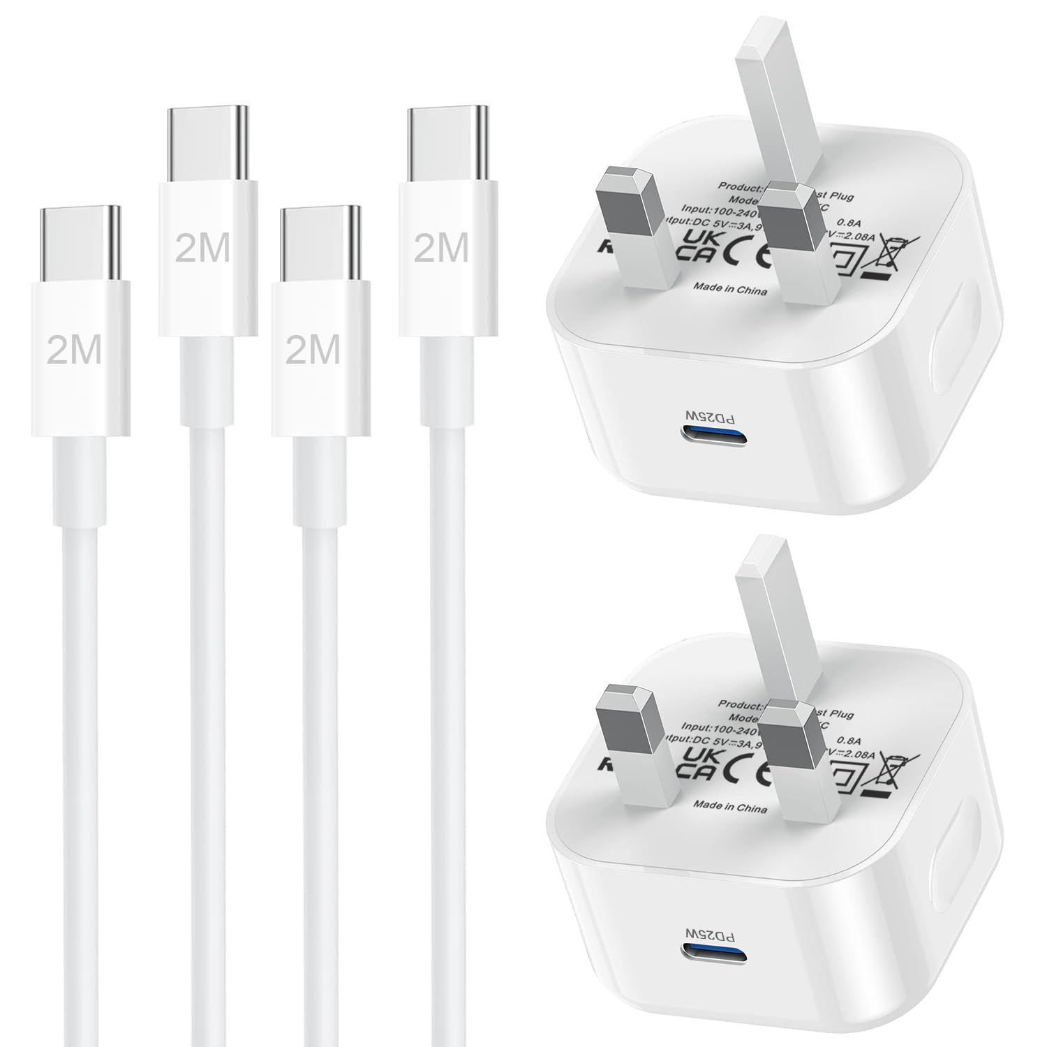 iPhone 16 15 Charger,2 Pack i Phonefast Apple Charger Cable and Plug 2M 6FT 25W Quick Charge for iPhone 16/16 Plus/16 Pro/16 Pro Max/15/15 Plus/15 Pro/15 Pro Max,New Rapid USB C Charging Lead and Plug