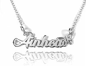 Personalised Name Necklace in 925 Sterling Silver | Name Pendant 40 x 12 mm Approx | Unique Engraved Jewelry | Special Gift for Mother's Day, Birthday or Anniversary - Model Ainhoa Butterfly