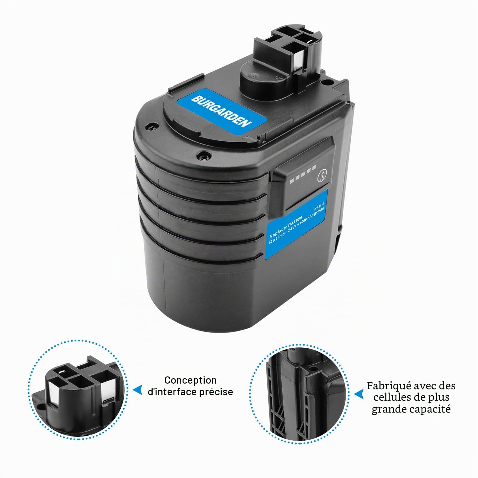 24V 4000mAh Ni-MH Batterie pour Bosch GBH24VRE BAT019 BAT020