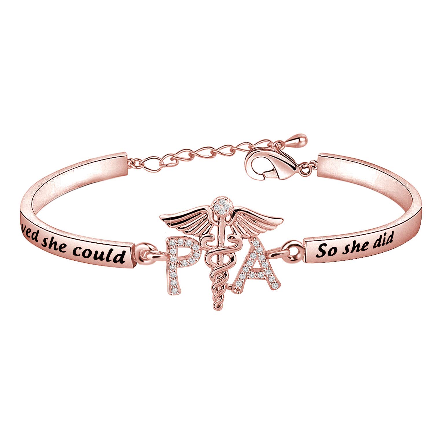 CHOORO Physician Assistant Graduation Gift Physicians Assistant Bracelet She Believed She Could So She Did Bracelet PA Student Gift