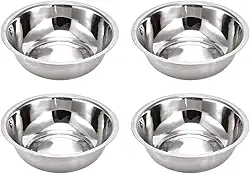 Vasilha Comedouro pote tigela inox para cães e gatos pet cachorro (4un de 21cm)