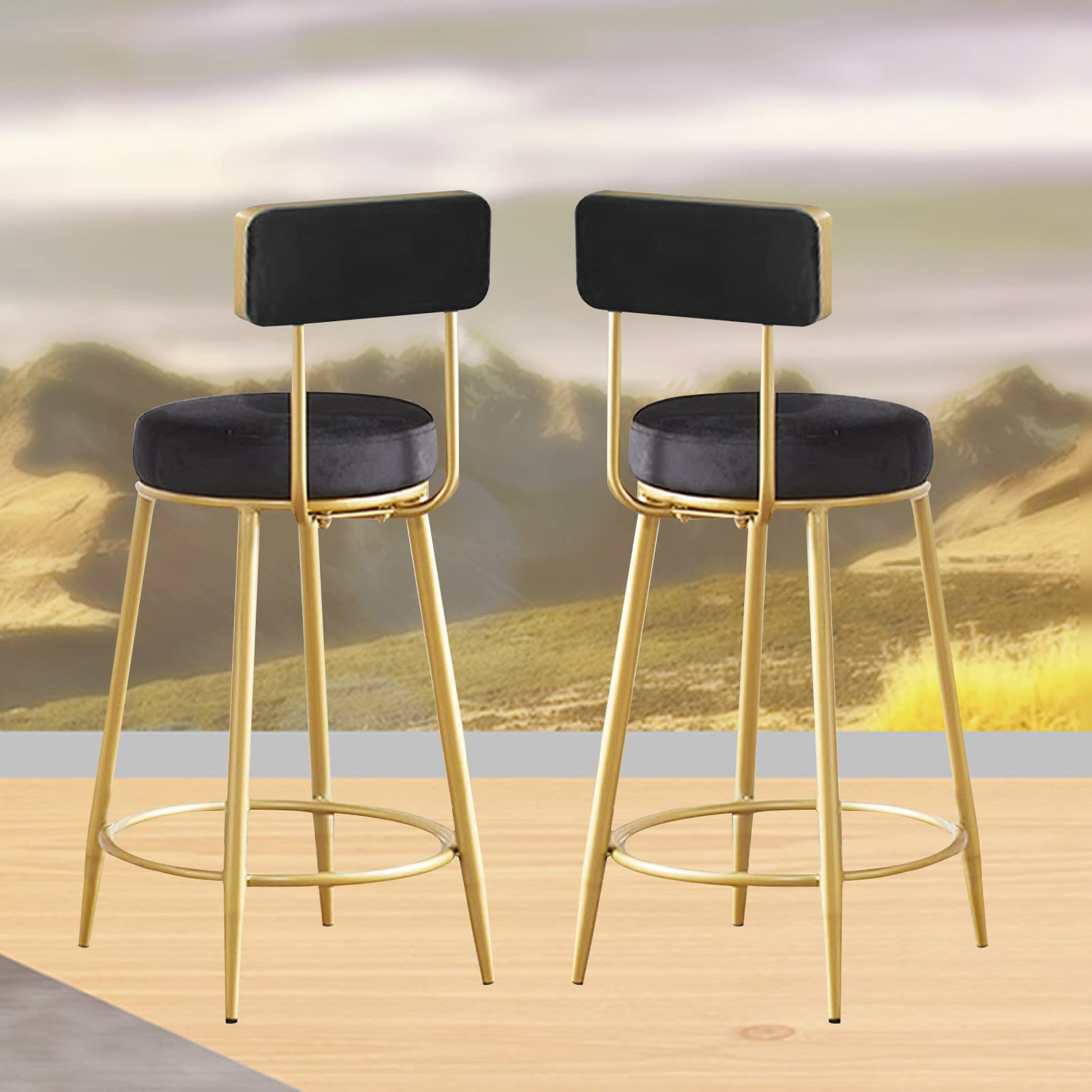 Tabourets de comptoir pour maison lot de 2 chaises de salle à manger en métal dossier