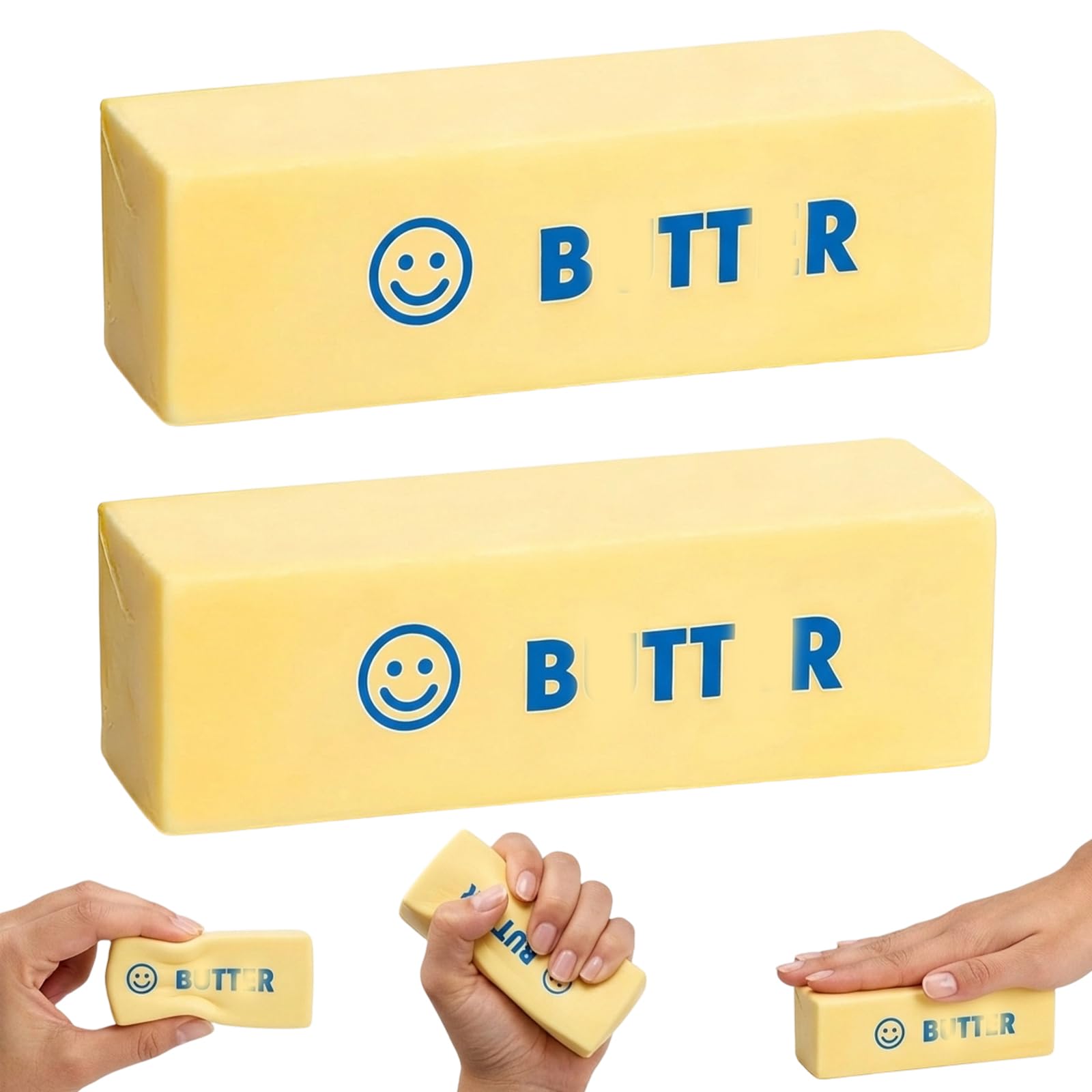 2 Pack Butter Stick Fidget, Butter Squeeze Sensory for Stress Relief and Focus, Slow Rising Squeeze Cute Stuff for Desk Decoration, Anxiety Management Solution with Cute Design