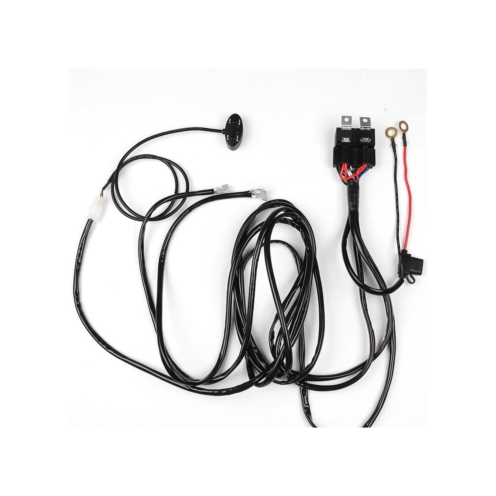 12V Wire Cable Switch Relay Kit High/Low Beam Switch Wiring Harness Control 3 Meters Light On-Off Switch for Motorbike Car Truck
