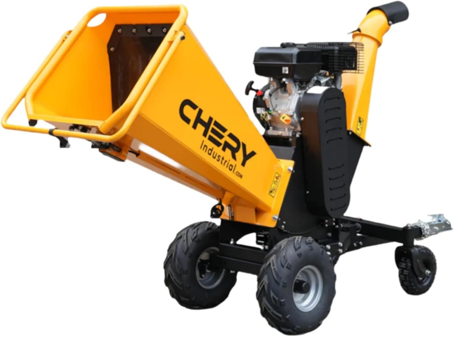 CHERY INDUSTRIAL.COM 6" 15HP 420cc Gas Powered Wood Chipper, 360° Rotating Discharge Chute, Reversible Double Blades, Towable Heavy Duty Tree Branch Shredder for Yard Waste & Mulch