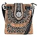 Zelris New Western Albino Western Floral Buckle Conceal Carry Women Crossbody Messenger Purse (Brown)
