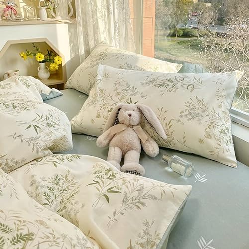 Zeyekuku 01 4Pcs Duvet Cover Set- 100% Cotton Comfort Duvet Cover Set,Include A Duvet Cover,A Deep Pocket Fitted Sheet,2 Pillow Shams Home Bedding With Zipper Closure For All Season thumb #5