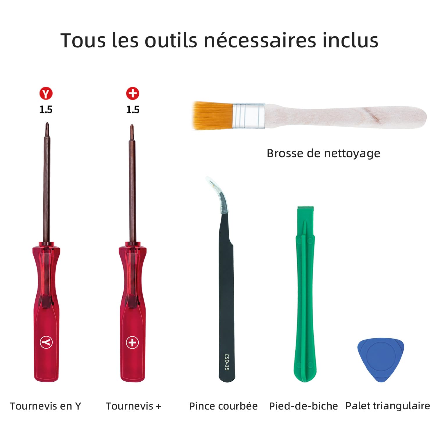 Wigearss Écran LCD de Remplacement et Kit d'outils de Reparation pour Nintendo Switch(Pas pour Switch 2).