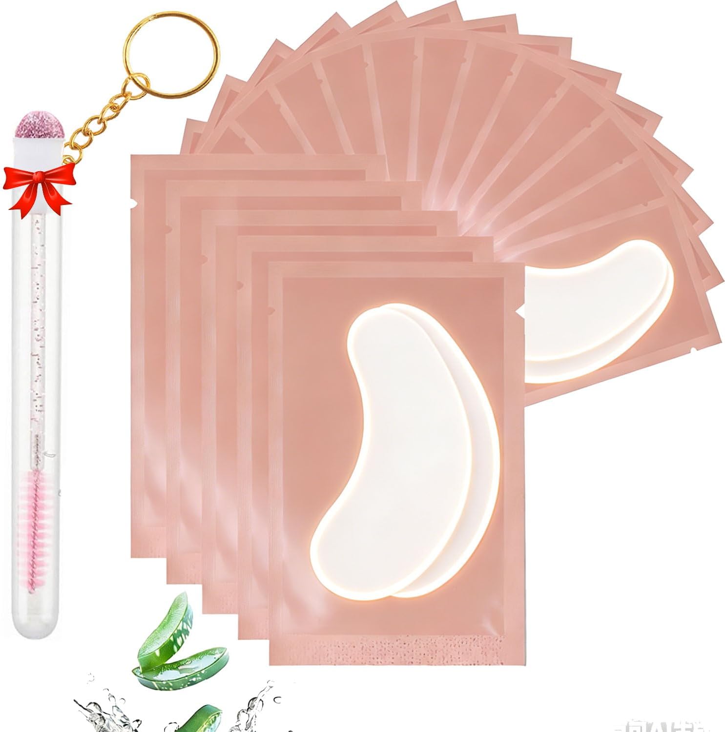 100 Pairs Professional Under Eye Pads Gel Lash Extensions, Premium Hydrogel Patch Gel Pad Beauty Makeup Tool for Under Eyes Eyelash Extension (Pink 50pcs)