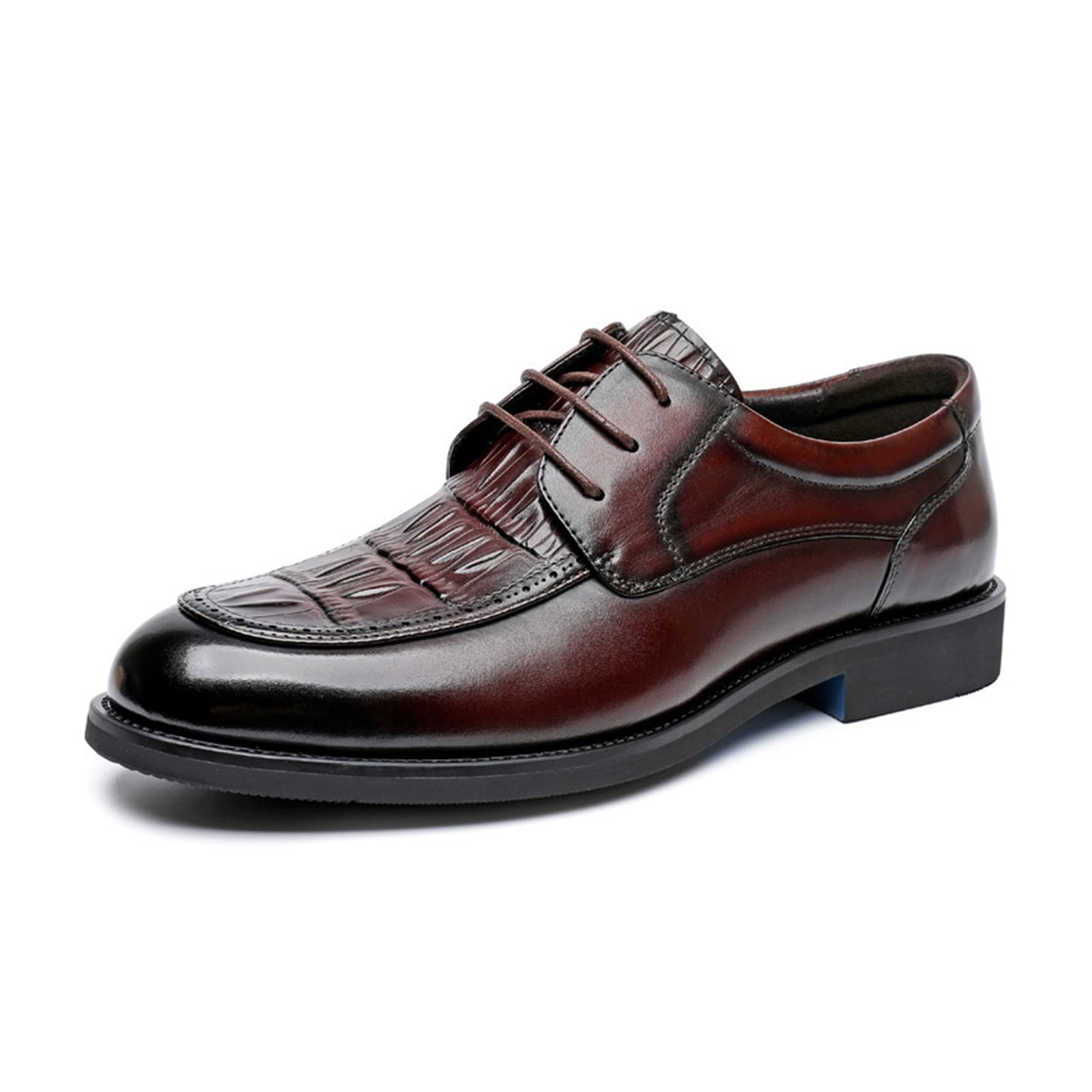 CARZE Scarpe da Uomo in Vera Pelle Scarpe da Sposo da Cerimonia for Abiti da Cerimonia Scarpe da Uomo in Pelle Casual da Lavoro da Uomo Scarpe Eleganti da Uomo(BrownA,40)