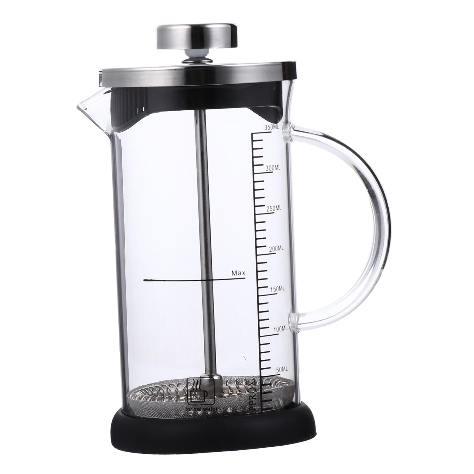 Mobestech 1pc High Resistant Stainless Press Teapot with Measurement Scale for Home Office and Restaurant Use Coffee Maker for Brew
