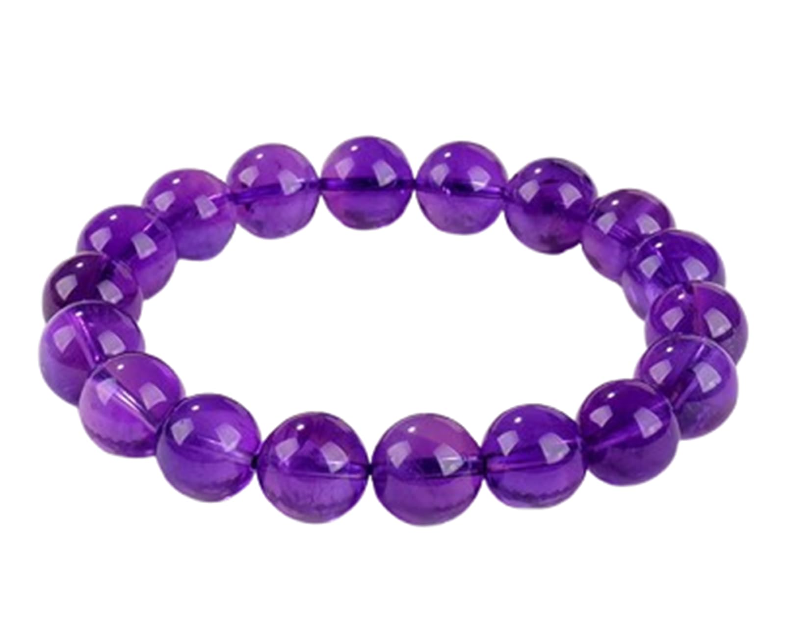 Tiefviolette Perlen-Kristall-Armbänder für Damen und Herren, natürlicher Amethyst-Stein, handgefertigtes Stretch-Armband, Reiki, spiritueller Schmuck, Geschenk,11mm