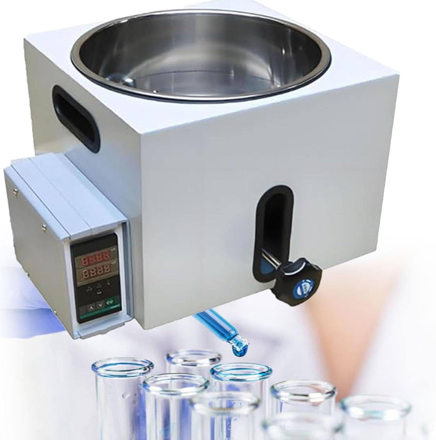 Digitaler Thermostat-Wasserbadheizer, mit Edelstahlauskleidung für Laborexperimente, 10 l Konstante Temperaturregelung