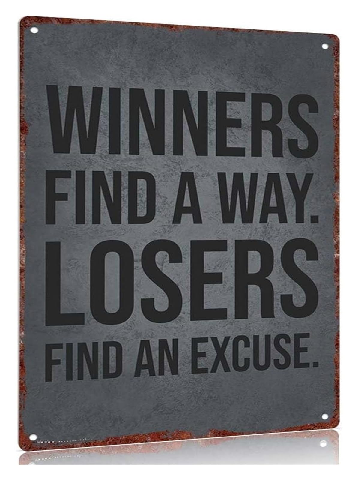 IDGTTLDF Retro Winning Mindset Tin Sign Losers Find An Excuse For Man Cave Garage Basement Workshop 8 X 12 inch