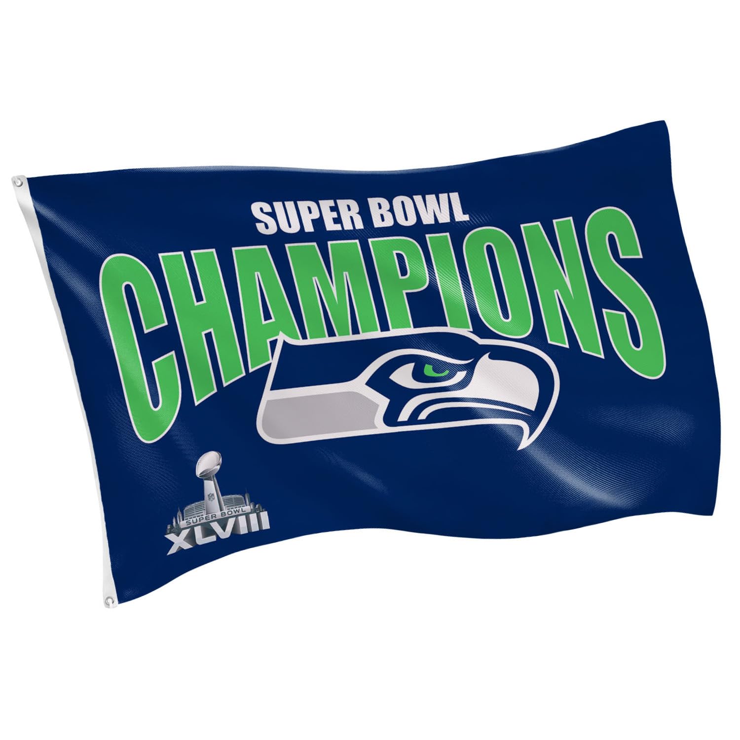 NFL Seattle Seahawks Multi-Win Superbowl Champions 3x5 Flag for Outside with Grommets | Outdoor & Indoor | Heavy Duty Flag & Banner | Works with Flag Pole for Outside House — image 1