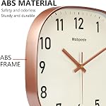Small Wall Clock, 8 Inch Silent Non Ticking Battery Operated Clock, Square Analog Decorative Wall Clocks for Bedroom Living Room Office Home Gym Porch Decor Indoor Outdoor Clocks, Rose Gold