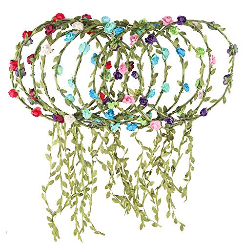 Rocutus 10pcs Bohemian Flower Crown Floral Wreath Garland Headbands for
