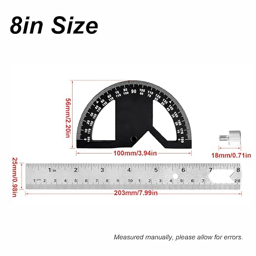 Regla medidora de ángulo ABS 8 pulgadas miniatura 2