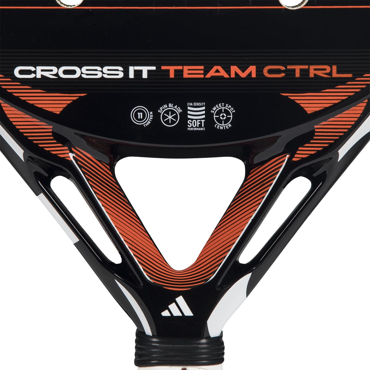 Pala de pádel adidas Cross IT Team Ctrl 2026,Negra, Forma Redonda,Goma eva Soft Performance,Fibra de Vidrio
