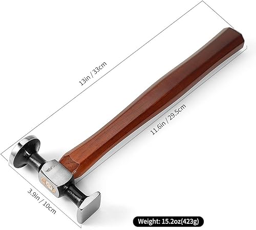 Miniatura 2 de WUTA Martillo de cuero doble cabeza zapateros martillo espejo pulido mazo de acero al carbono para herramienta profesional de artesanía de cuero