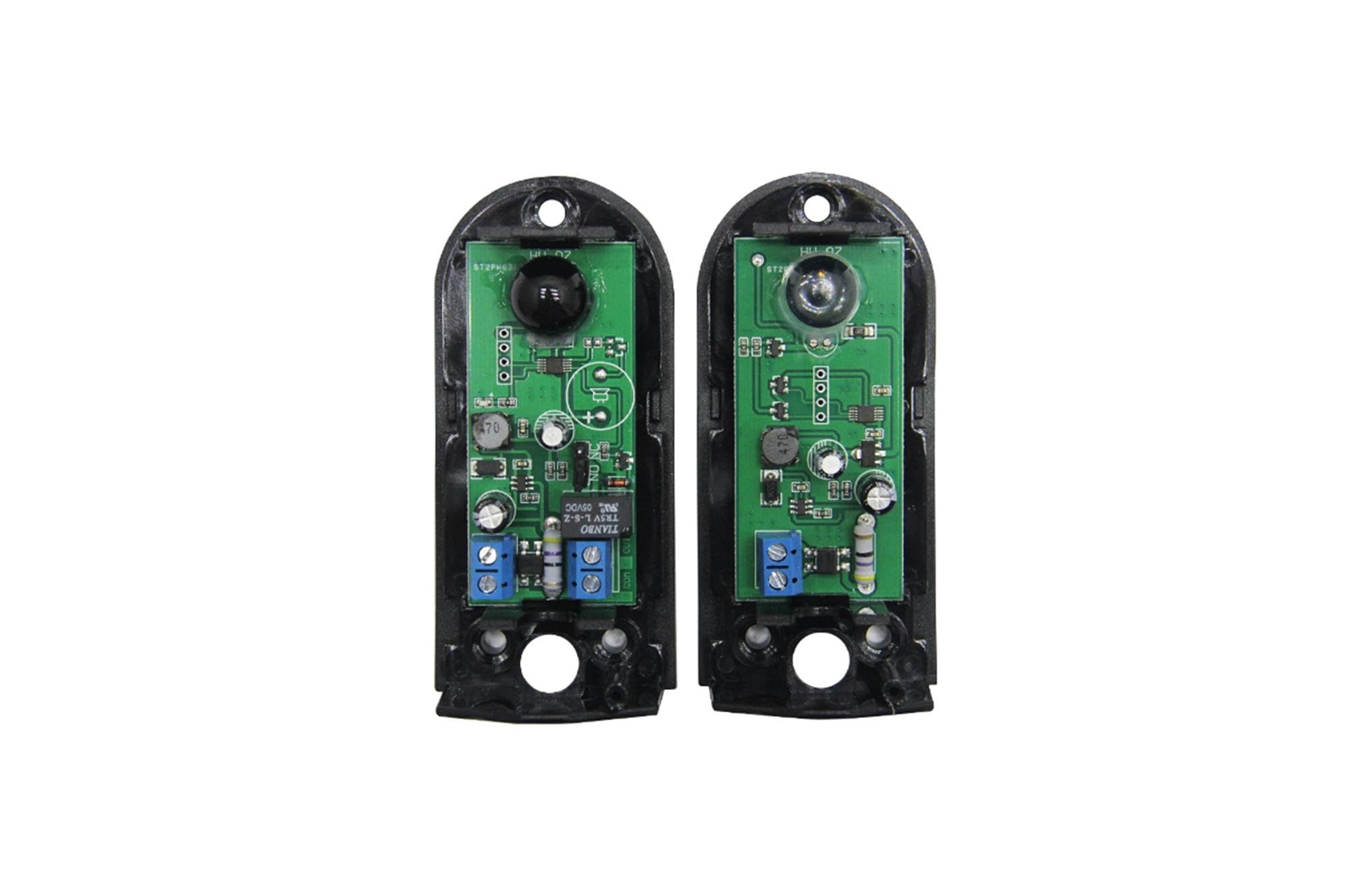 Casanoov Lot de 2 photocellules infrarouges universelles PHOTOCELL 07 pour motorisation de portail battant ou coulissant Détection jusqu'à 12 m AC/DC 12-24 V IP45 Filtre anti-reflet 50000 lux