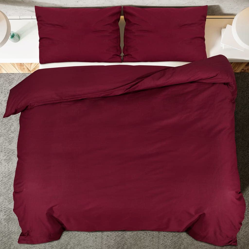 Set Copripiumino bordò 200x200 cm in Cotone, Casa e Giardino,Biancheria,Lenzuola e Coperte,Copripiumini, 1.4kg-136178