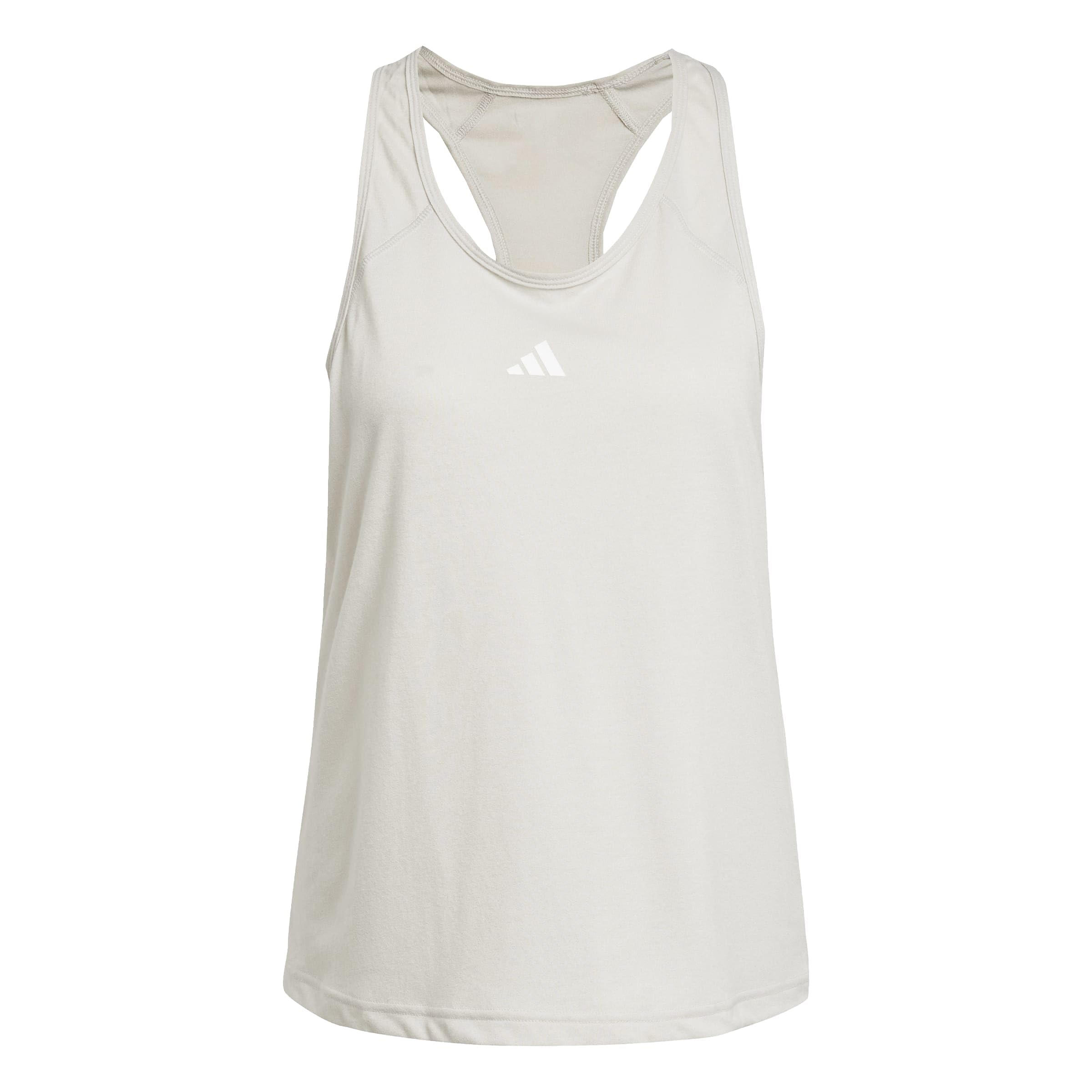 adidas Women's Train Essentials Minimal Branding Racerback Tank Top, Wonder Alumina/White, XL