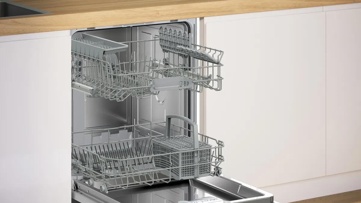 Bosch SMU2ITS09E Serie 2 - Lavavajillas inteligente bajo mueble - 60 cm - Cesta para cubiertos - Lavavajillas con masiva programación - Secado adicional VarioSpeed - Extremadamente silencioso