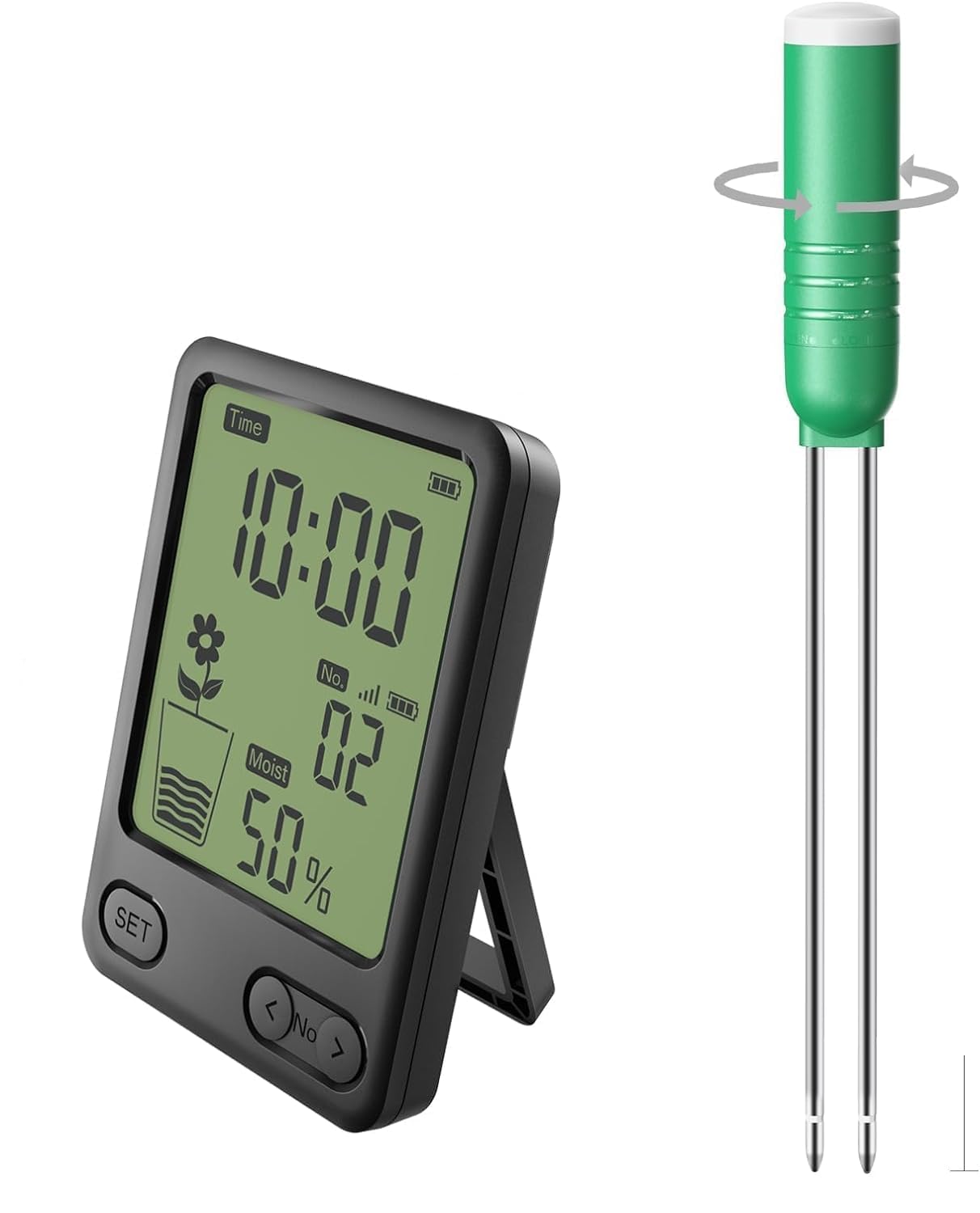 4-in-1 Soil Tester Meter with LCD Display for Moisture, Temperature, Sunlight, and Time - Digital Sensor for Indoor & Outdoor Plants - Ideal for Garden, Farm, Lawn (LCD Display + Moisture Meter)-image-19