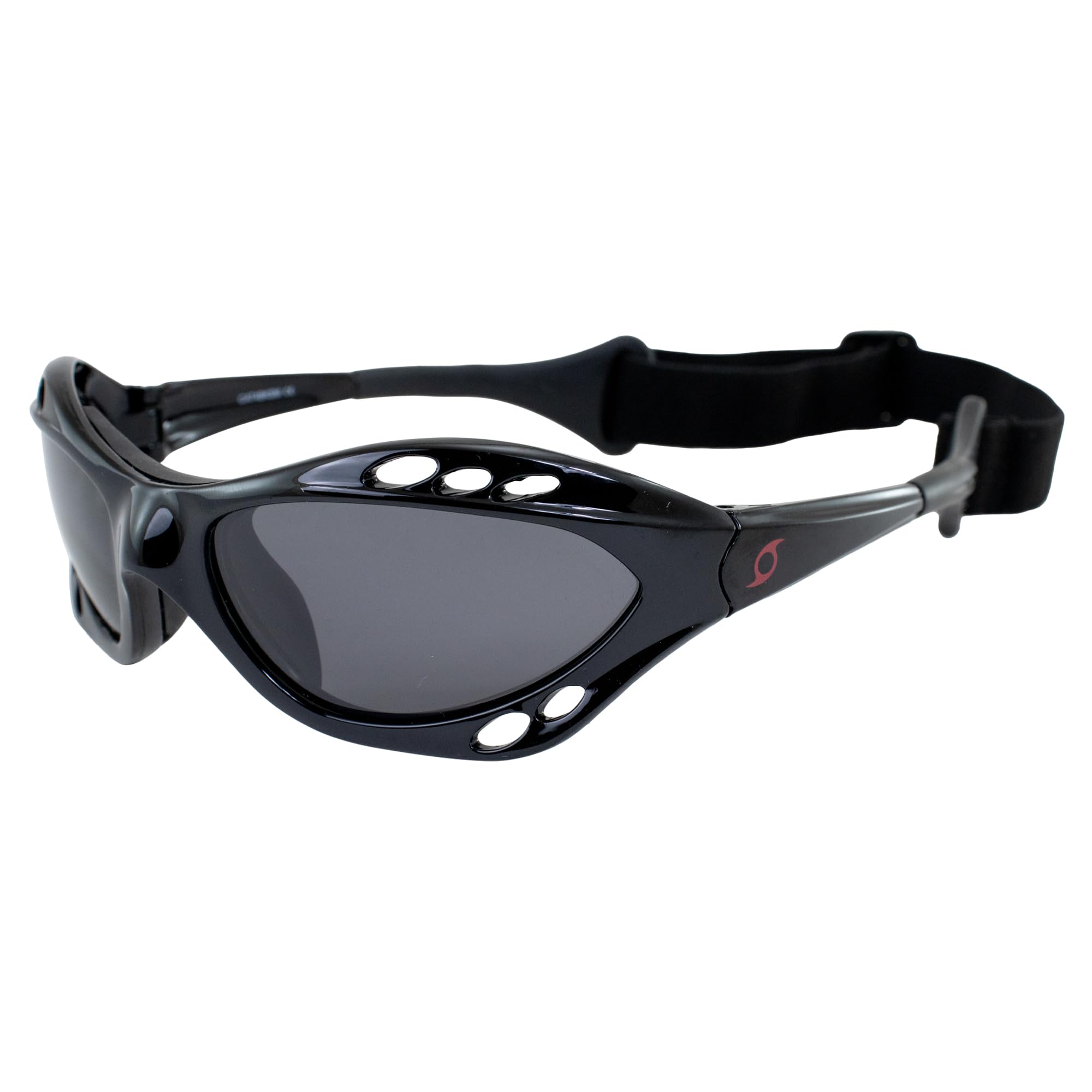 Hurricane Eyewear Category 4 Polarized Jet Ski Floating Goggles Black Padded Frames with Anti-Fog Coating