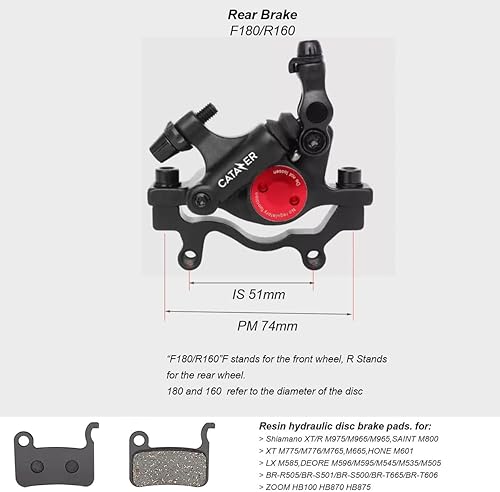Miniatura 10 de MTB Road XTECH HB-100 MTB Road Line Pulling Pinzas de freno de disco hidráulico Freno de disco delantero y trasero Bicicleta de montaña Freno de