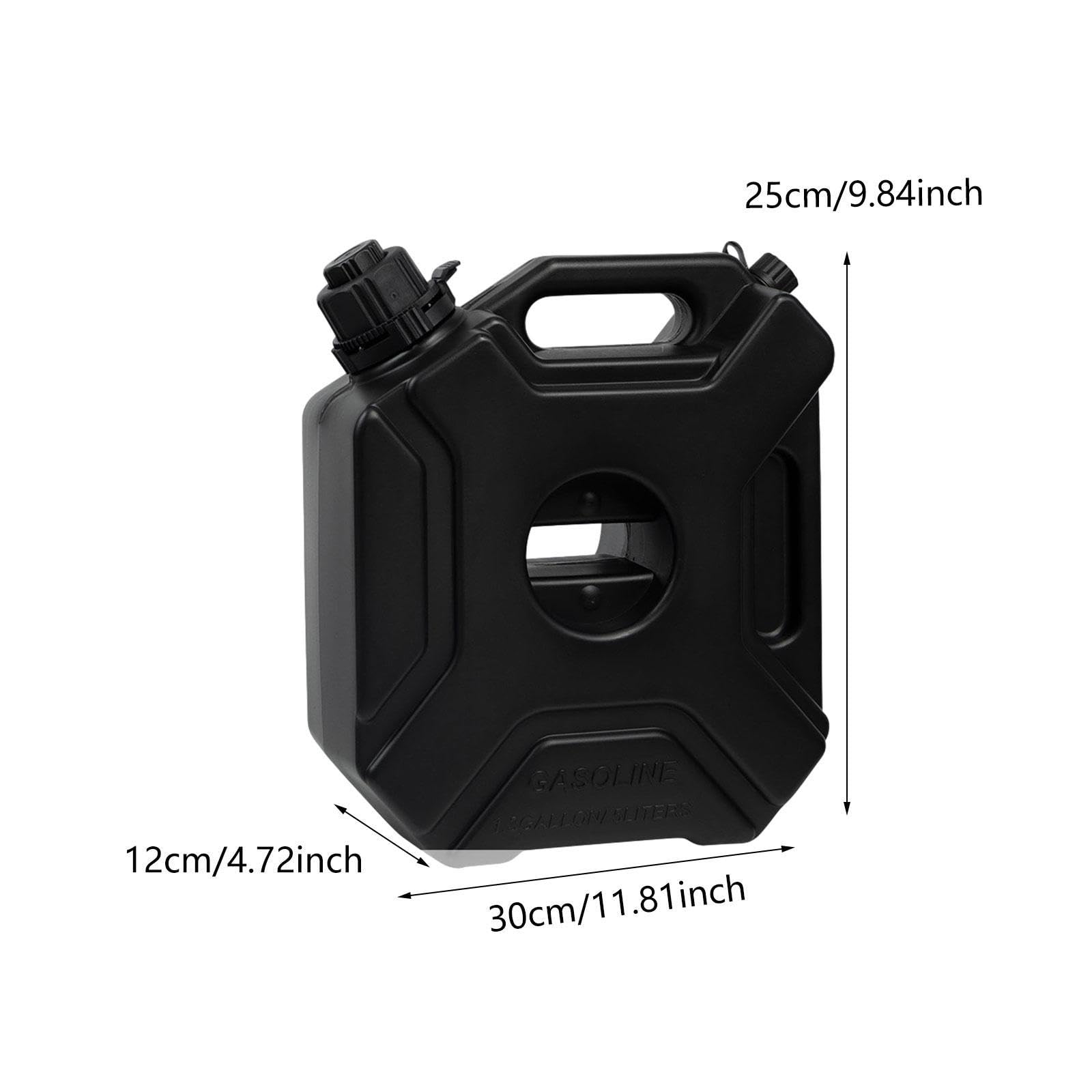 Milageto Depósito de Combustible Depósito Aceite Recipiente Portátil HDPE Alta Resistencia Adecuado para Automóvil Motocicleta SUV ATV, Negro