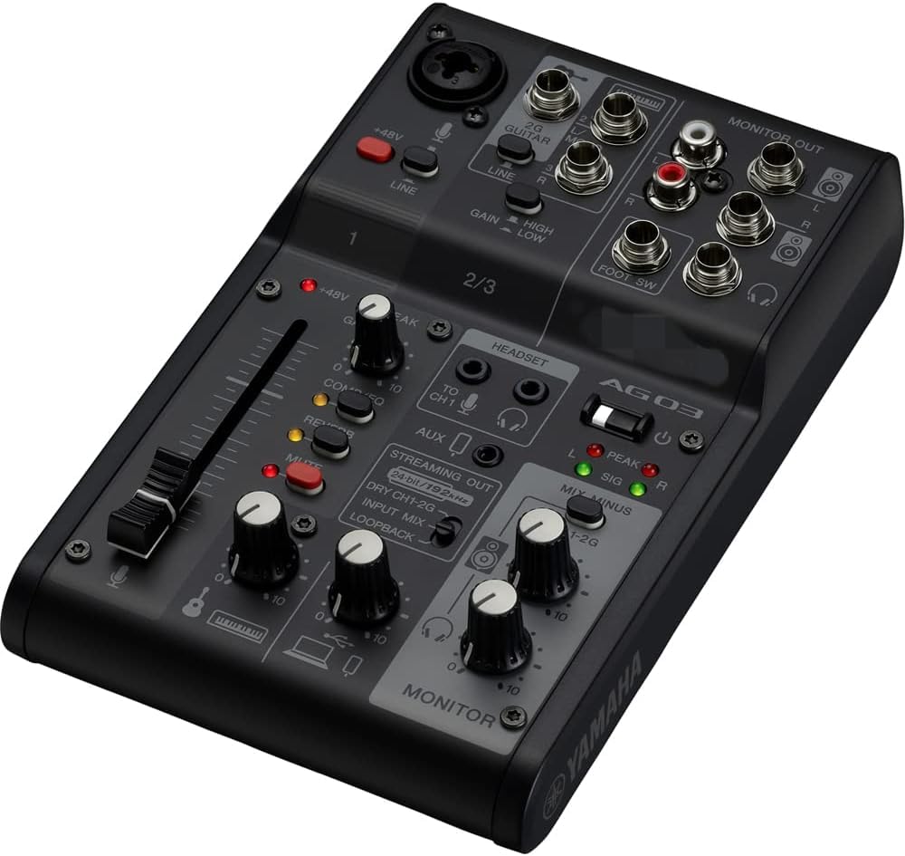 Amazon.co.jp: ライブストリーミングミキサー 3チャンネル ブラック
