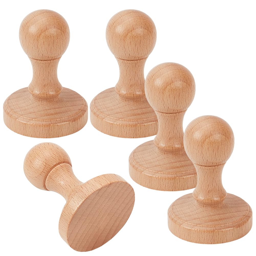 Poignées rondes en bois pour timbres scrapbooking et carterie