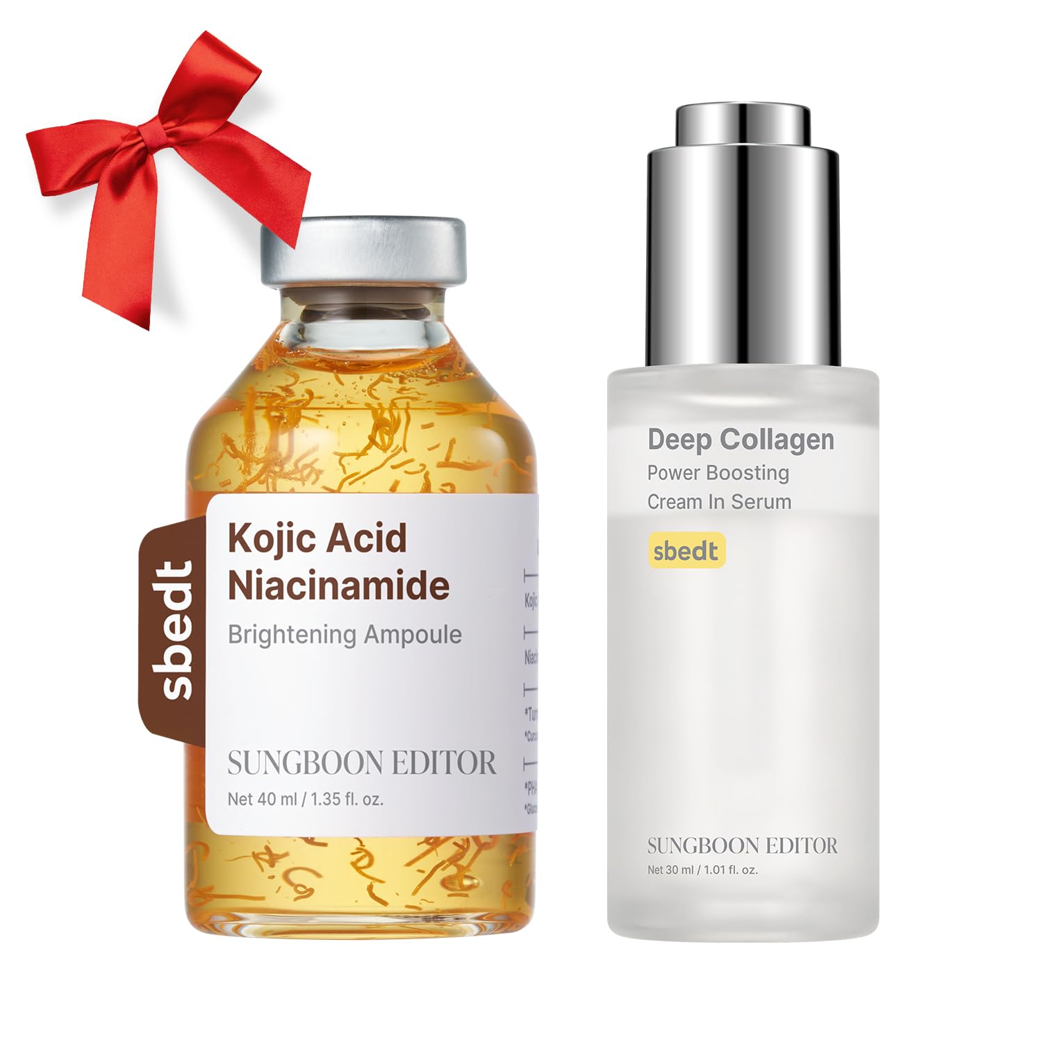 SUNGBOON EDITOR Kojic Acid Niacinamide Brightening Ampoule & Deep Collagen Serum, Gifts for Women