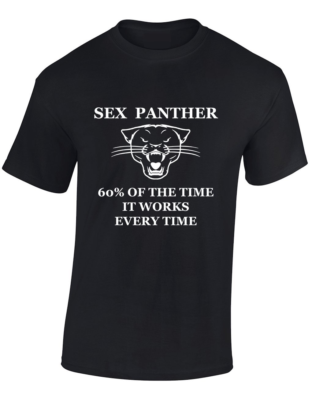 Crown Designs Sex Panther Funny Cool for Men & Teenagers T-Shirts Tops - Black/Small