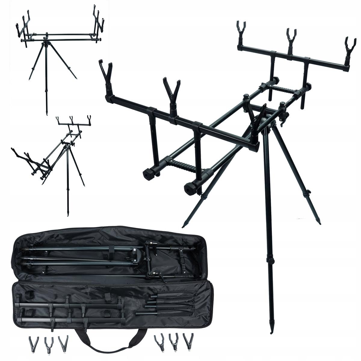 A&N Premium Tripod Angel Dreibein Karpfen Rutenständer Rod Pod mit Buzzerbar
