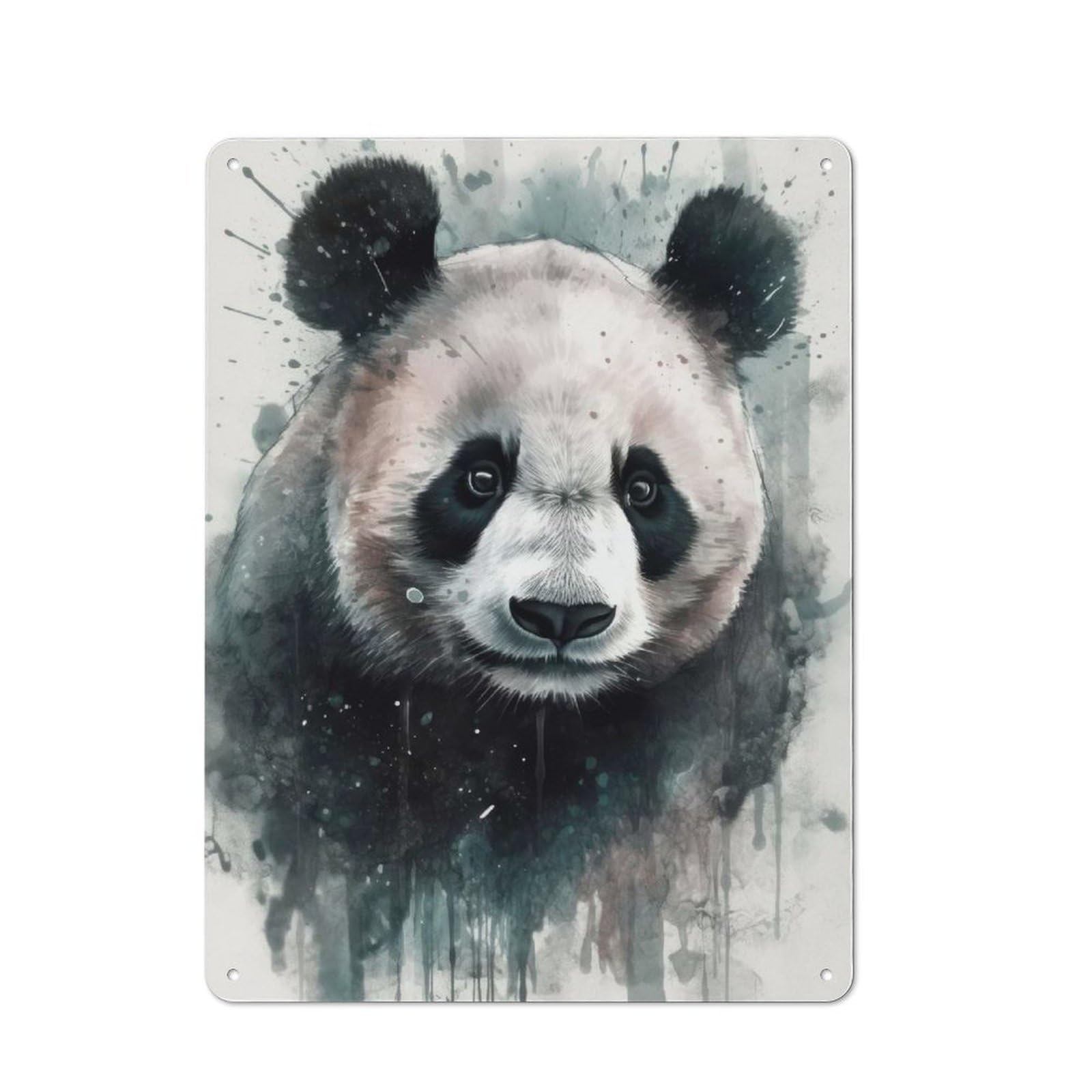 Junmoney Panda Beauty Watercolor Metal Sign 40X30cm With For Pub Or Café, Retro Decor, For Cooler-Month Interiors With Retro Character