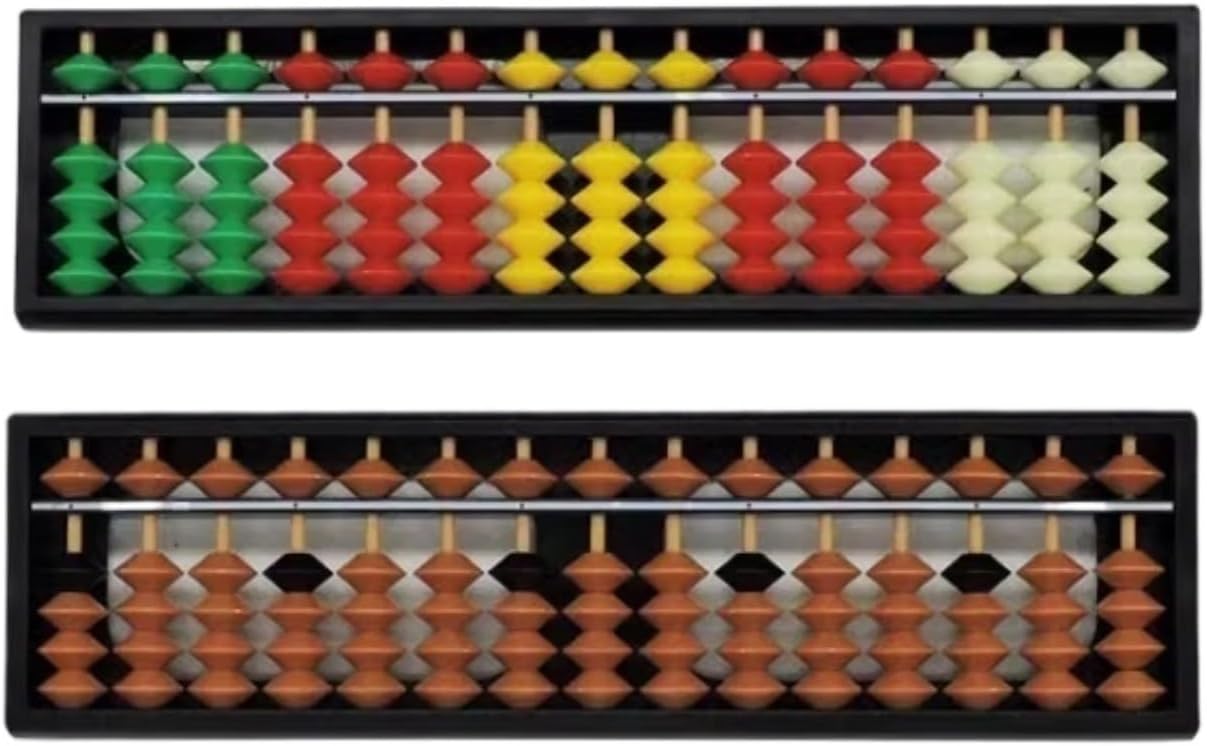 Math Abacus Educational Tool 2Pcs Abacus 15 Column Beads Mathematics Learning Arithmetic Calculating for Classroom Education Tools Office Decoration