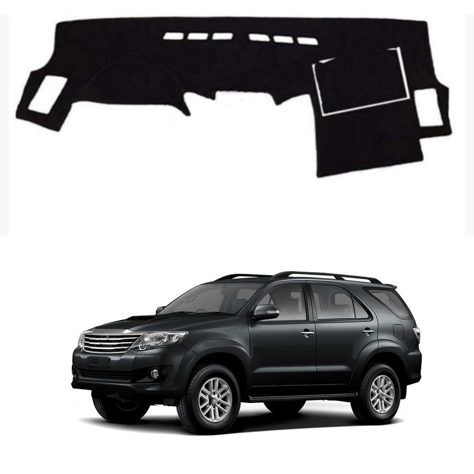 Pokrywa deski rozdzielczej samochodu Toyota Hilux Fortuner 2005-2015 RHD mata antypoślizgowa osłona przeciwsłoneczna dywan dywanik Pad konsola środkowa czarny