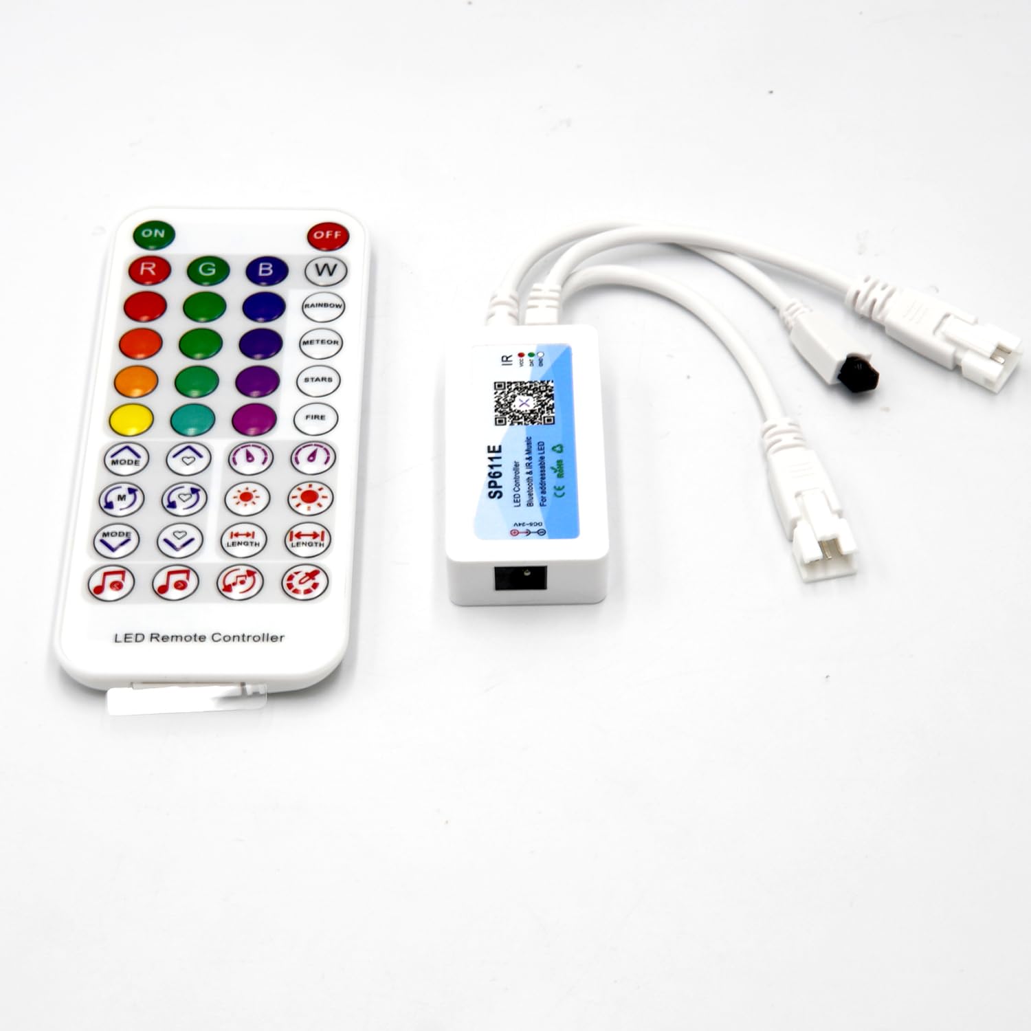 Boarda White Pcb 5V Ws2812b Rgb 5050Smd Individually Addressable Led Strip Light ,Sp611e Bluetooth Rgb Ir Remote (Music Remote Controller, )